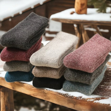 Unisex Winter Wool Socks Custom Design Crew With Thick Terry Cushion Spandex Acrylic Daily Use Adults Wholesale