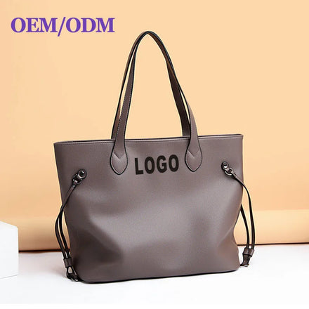Custom Handbags for Women Tote Hand Bags Shoulder Pu Leather Large Capacity Ladies Bag with logo