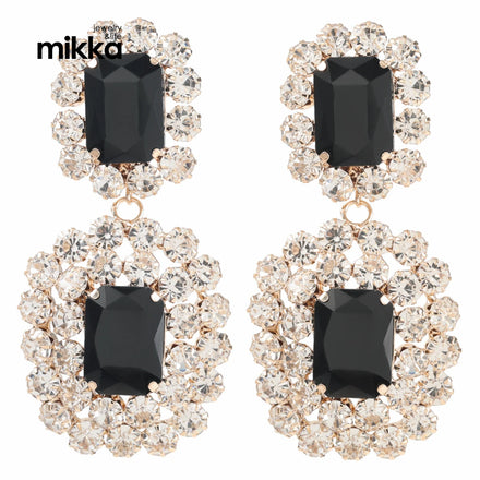 Hot Selling Women Party Jewelry Gold Plated Geometric Rhinestone Diamond Drop Earrings