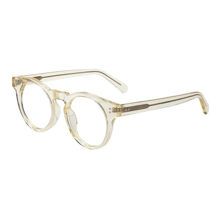 Classic Retro Transparent Yellow Acetate Eyeglasses Frames Women's Optical Glasses