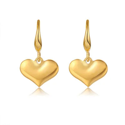 Fenny No Fade Smooth Chunky Cute Hollow Love Heart Pendant Hoop Earring for Women Wholesale Stainless Steel Ladies Jewelry