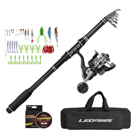 Fishing Rod and Reel Combo 1.8m 2.1m 2.4m 2.7m 3.0m Mod Spinning Reel Lure Line Accessory Set