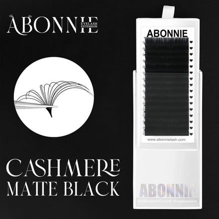 Abonnie 0.05 Soft Blooming Eyelash Extension De Cils Dark Matte Black Lash Trays Cashmere Easy Fan Lash Extensions Trays