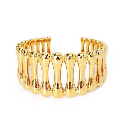 Women's 18K Gold Color Minimalist Cuff Bracelet Fashion Jewelry Gift Nickel-Free Tarnish-Free Simple Bangles Popular Pulseras