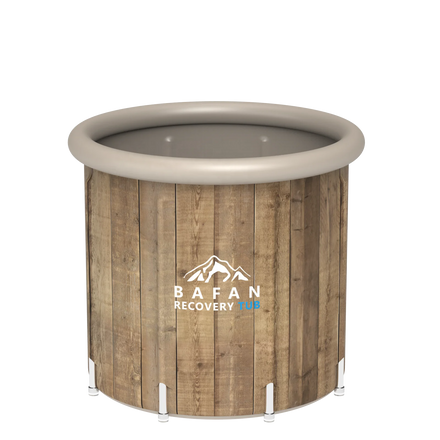 Latest Wood Grain Design Adult PVC Portable Foldable Inflatable Ice Bath Tub Accessory for Men