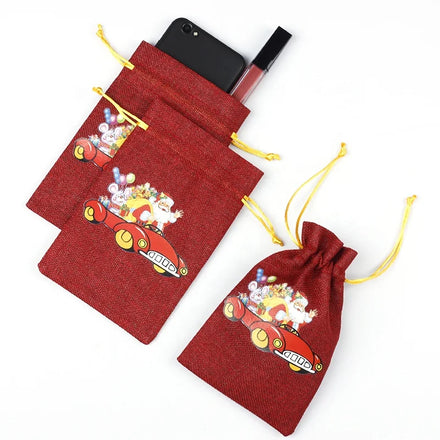 Wholesale Linnet Recyclable Reusable Craft Bags with Logo Burlap Drawstring Jute Gift Gunny Pouch Soft Packaging Bags