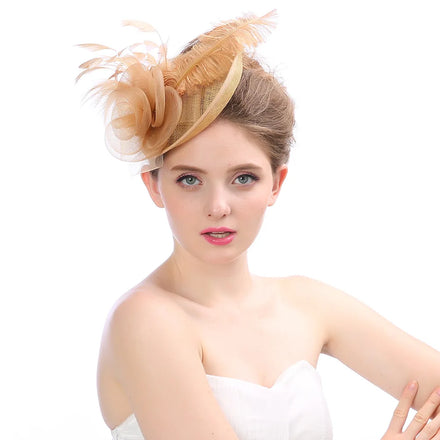 Fashion Handmade Headdress Retro Veil With Feather for Banquet Party Wedding Ladies Hat