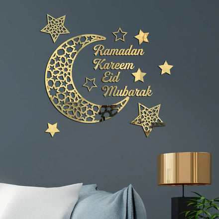 Eid Mubarak Decor Window Sticker Kareem Ramadan Decoration for Home Islamic Muslim Party Decor Mubarak Ramadan Wall Sticker Gift