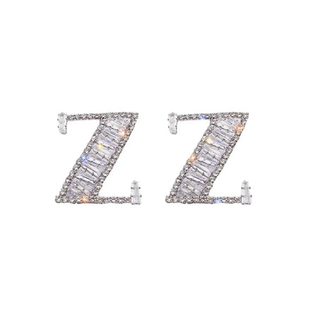 Factory Wholesale Drop Shipping Letter Women Zircons Stud Earrings for Jewelry Gift Accessories