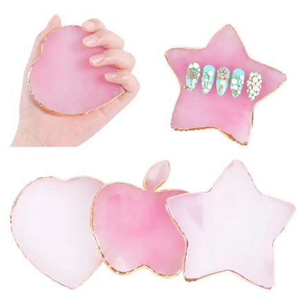 Resin Stone Color Palette False Nail Tips Drawing Nail Color Palette Gel Polish Display Nail Color Mixing Display for Manicure