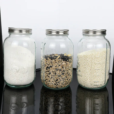 Customized Logo 4oz 8oz 16oz 24oz 32oz 64oz round Clear Food Storage Glass Mason Jars Lid 16oz Wide Mouth for Kitchen Storage