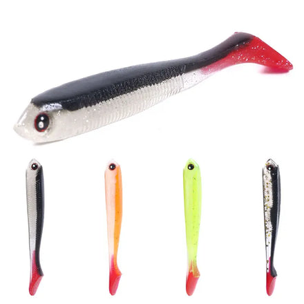 Wholesale SO120 7.5cm 3.4g 5pcs/bag Artificial Soft Plastic Baits Fishing Lures with T Tail