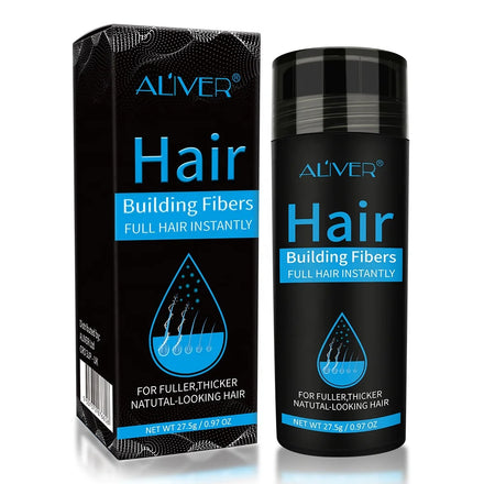 ALIVER 4 Colors Keratin Hair Fiber Powder Natural Looking Black Waterproof Hair Building Fibers Powder for Thinning Hair
