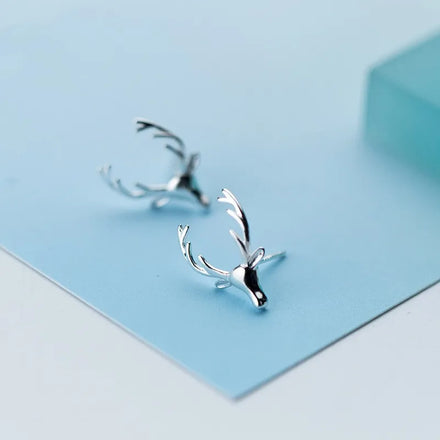 S925 Sterling Silver Deer Stud Earrings Fashion Christmas Gift Elk Earring Set Sweet Animal Antlers Earrings Women