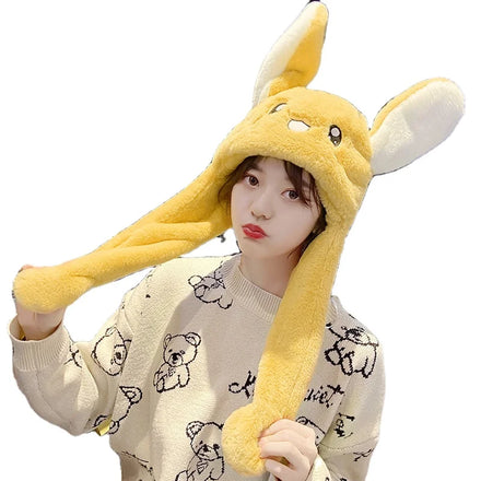 LED Glowing Plush Moving Rabbit Ear Hat Dancing Bunny Ears Animal Hats With Moving Ears