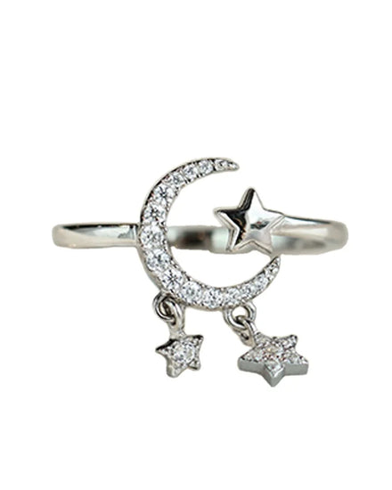 S925 Silver Ladies Fashion Hot Seller Adjustable Ladies Diamond Ring with Fringe