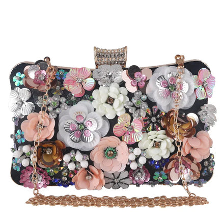 Fashion Ladies Banquet Dress Clutch Bag European and American Flowers Dinner Evening Bags
