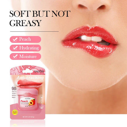 Private Label SADOER Natural Friuli Extract Lip Care Peach Extract Moisture Lip Balm for Lady