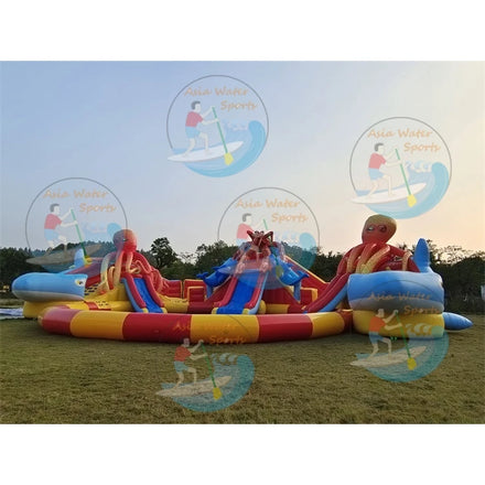 Commercial Inflatable Ground Sea World Water Park Inflatable Amusement Water Park on Land