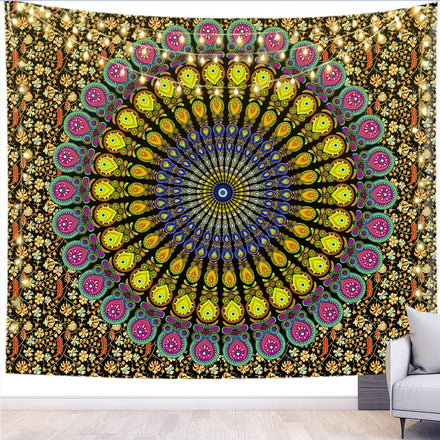 Indian Christmas Woven Printed Home Decor Wall Hanging Boho Cloth Fabric Tapestry