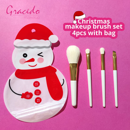 Hot Gracedo Makeup Brush Factory Custom Logo Make up Brush Tool Kit Wholesale Foundation Eye Shadow Makeup Brush Set Snowman Gift