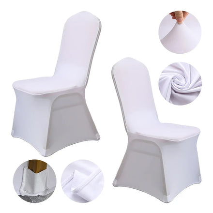 Luxury Hotel Wedding Banquet Scene Polyester One-piece All-inclusive White Chair Cover Elastic Chair Cover
