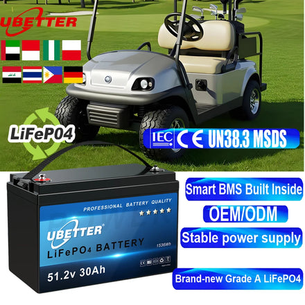 UBETTER Poland Indonesia Stock 48V 24V LiFePO4 Solid State Battery 30AH 50AH 100Ah 200Ah Solar Deep Cycle High Cycle Life CE