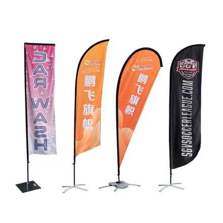 AOZHAN Advertising Custom Blank Flying Banners Bali Bow Sail Swooper Teardrop Flag Feather Flag BannersBeach Flags