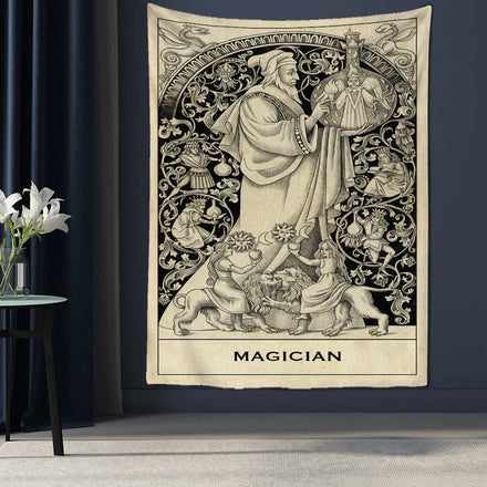 Tarot Psychedelic Scene Woven Printed Cotton/Polyester Hippie Bohemia Home Decoration Art Divination Tapestry Customizable