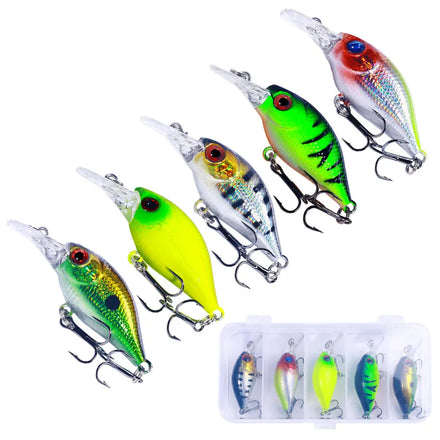 Wholesale Box007 Combo 5.3cm 4.3g 5pcs/box Artificial Crank Baits Boxed Fishing Lures Kit Set