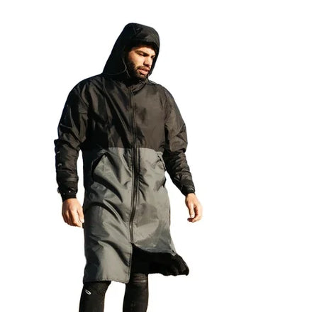 Manufacturer Long Sleeve Custom Green Black Waterproof ODM 210D Nylon Men's Swimming Surf Changing Robe Swim Coat Absorbent