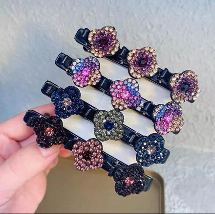 IN STOCK Hot Selling Sparkling Crystal Stone Braided Hair Clips Wholesale Price Elegant Hair Clips for Women Accessories