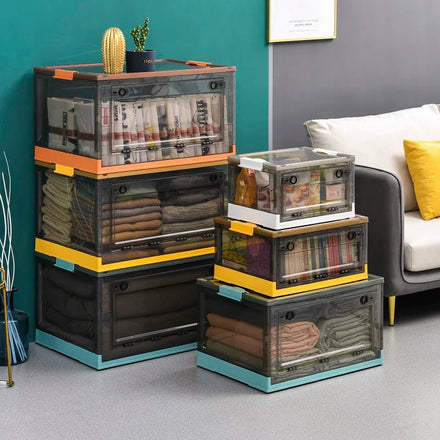 Hot Selling XL Super Large Rectangle Plastic Storage Boxes with Lids Wheeled Stackable and Foldable Home Organizer