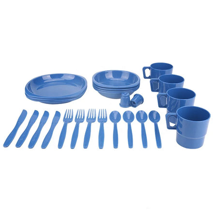 Eco-Friendly Reusable Plastic Dinnerware Set Picnic Camping 16pcs Cutlery Set