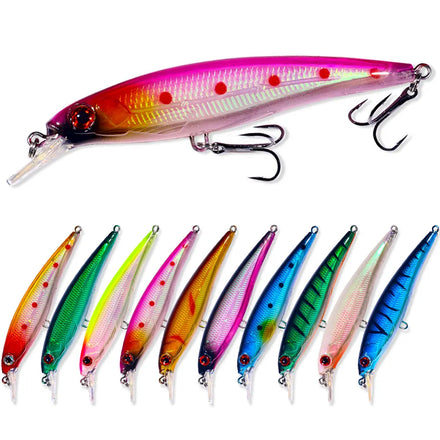 Wholesale MI027 11.2cm 12.8g Artificial Hard Baits Minnow Fishing Lures with 3D Eyes