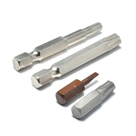 T5 T6 T7 T8 T20 T30 S2 Steel Chrome Finish Electric Screwdriver Slotted Hex Torx Bits for Home Improvement Tools