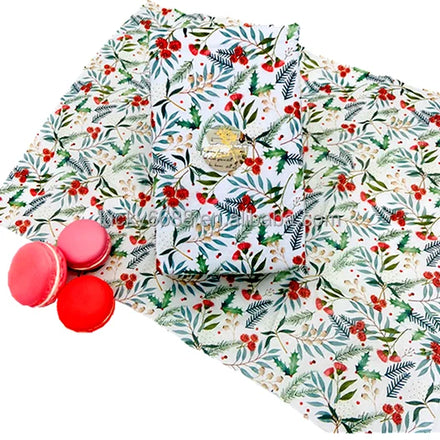 17g Specialty Christmas Gift Wrap Paper with Sydney Paper Logo Single-Sided Coated Tissue Color Printing Holly Design