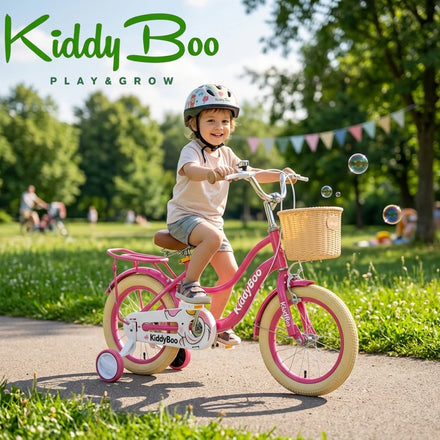 In Stock KiddyBoo 12 14 16 18 20 Inch Vintage Kids Bicycle with Wicker Basket