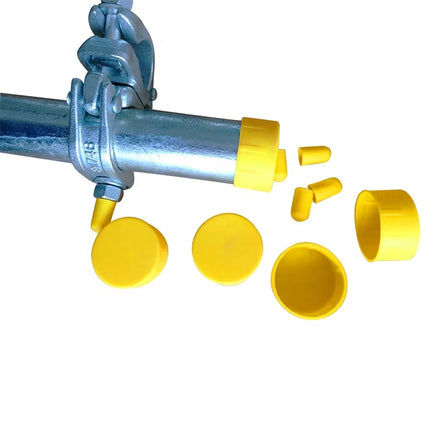 LINYI QUEEN 48.3mm Plastic End Cover Safety PE Yellow Flat Tube Cap for Tube End Scaffolding Pipe Fittings