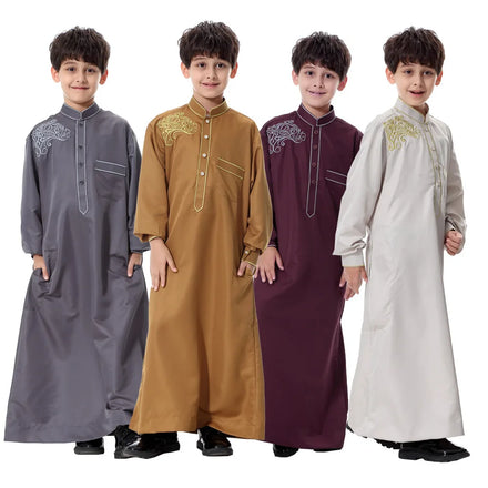 Best Sale Children Muslim Clothes Men's Casual Shirts Men Dubai Clothes Muslim Robe Thobes for Men