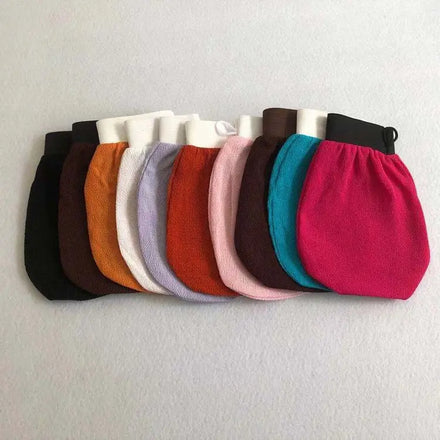 Hot Selling Factory Price Turkish Exfoliating Double Sided Washable Reusable Exfoliation Mitt