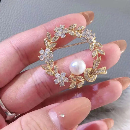 New Special Wheat Ear Brooch 8-9mm Natural Freshwater Bread Pearl AAAA Grade White Zhuji Pearl Jewelry Trendy Unisex