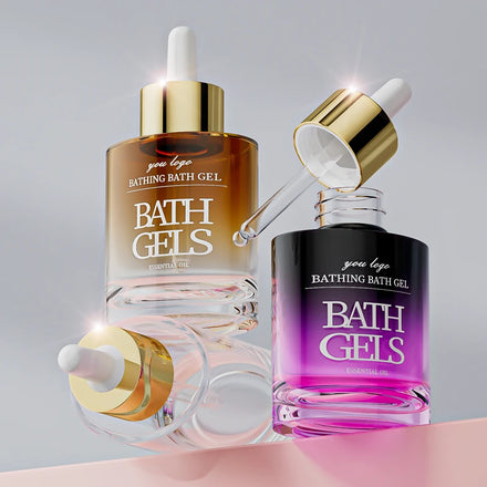 Clear 30ml Essential Oil & Perfume Glass Dropper Bottle with Screen Printing for Skin Care Cream and Face Cream