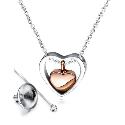 Best Sellers Heart Pendant of Loved Ones Keepsake Stainless Steel Pendant Open Necklace for Men and Women