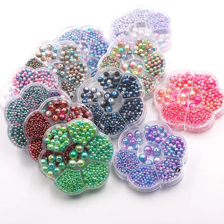 ABS Pearl With Hole for Beaded Accessories a Set Box of AB Color 1150pcs
