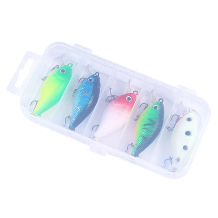 Wholesale Box021 Combo 6cm 6.7g 5pcs/box Artificial Hard Plastic Crank Baits Fishing Lures Kit Set