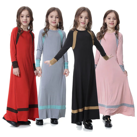 New Arrive Black Pink Middle East Mother Daughter Parent-child Outfit Dubai Girls' Dress