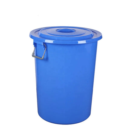 60L 100L 120L 160L Large HDPE Eco-Friendly Plastic Water Drum with Metal Handle and Lid Blue White Conical Shape for Water