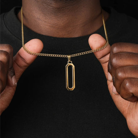 2022 Men's Stainless Steel Chain Necklace with Zero Pendant Gold Plated Trendy Geometric Link Chain for Wedding