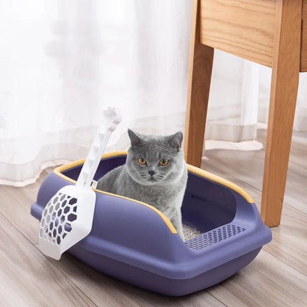 Fashion Durable Cat Litter Box Anti-cracking Semi-enclosed Removable Cat Litter Box